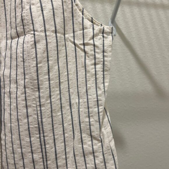 Zara Striped Vest - size S cream buttoned vest 100% cotton - Picture 3 of 8